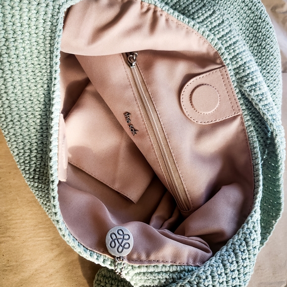 The Sak Mint Green Crochet Tote with Tan Interior - Picture 6 of 7